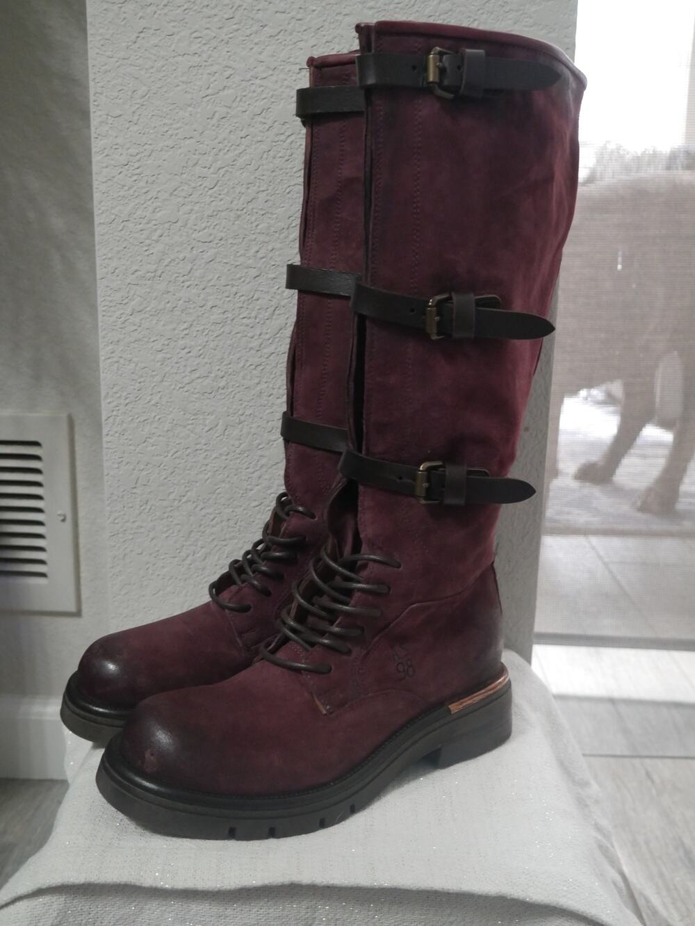 NEW A.S.98 Rustin Boots! SOLD OUT 37 7 Buckles Burgundy